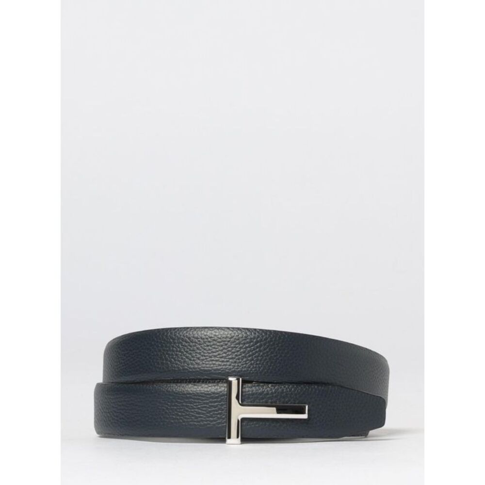 Tom Ford Men Hammered Leather Belt Tom Ford
